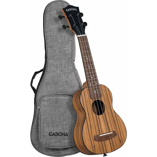 Cascha Soprano Ukulele Zebra Wood Soprano ukulele Natural