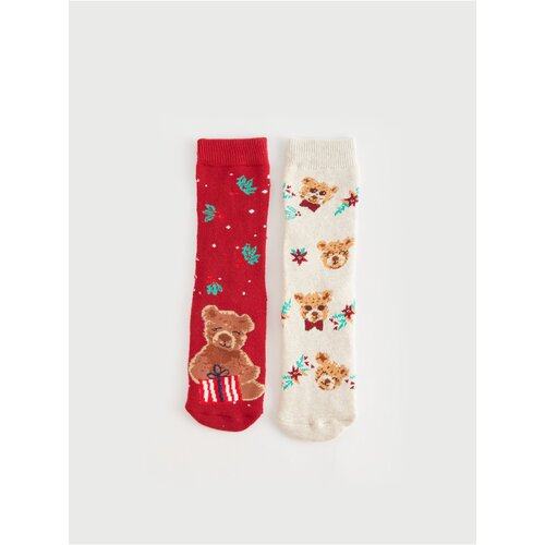 LC Waikiki 2-Piece Christmas Themed Girls&amp;#039; Towel Socks Slike