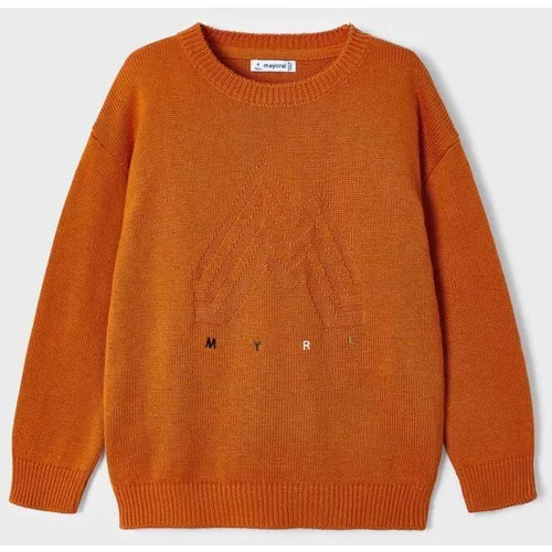 Mayoral Otroški pulover s primesjo volne oranžna barva