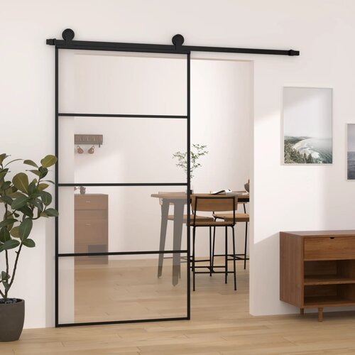 vidaXL Klizna vrata s priborom 102 5x205 cm od stakla ESG i aluminija Cijene