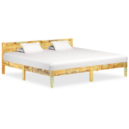 The Living Store Posteljni okvir iz trdnega predelanega lesa 200x200 cm - Posteljni Okvir, (21525820) Slike