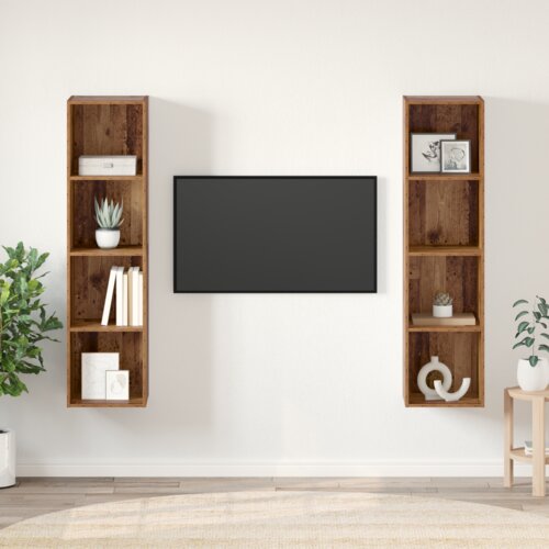 vidaXL Set TV komoda 2 pcs Smeđa 37 x 37 x 142.5 cm Konstruirano drvo Cijene