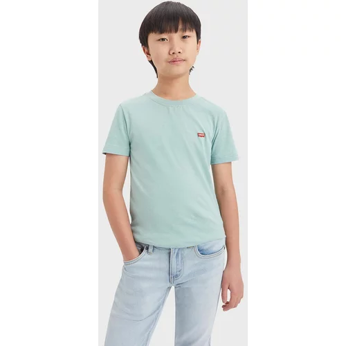 Levi's Otroška bombažna kratka majica turkizna barva