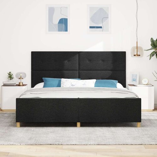  Krevet Crna 200x200 cm Tkanina Slike