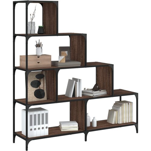  The living store knjižna omara 4-nadstropna rjavi hrast 139x33,5x149 cm les - knjižna omara, (21499655) Cene