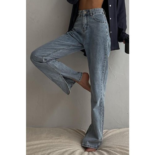 Madmext Blue High Waist Women&amp;#039;s Jeans with Slits Slike