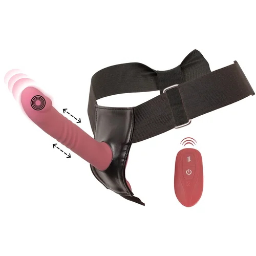 You2Toys - set strap-on vibratora (crno-malva)