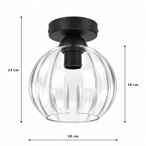 Brilagi LED plafonsko svetlo RETRO GLASS 1xE27/60W/230V &amp;Oslash; 18 cm crna/prozirna Slike