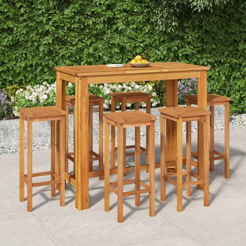  7-dijelni vrtni barski set od masivnog bagremovog drva Smeđa 150 cm table length Cene