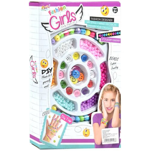 Magic Toys fashion girls: set za izdelavo zapestnic z emoji gumbi in dodatki s 100+ barvnimi biseri outlet Cene
