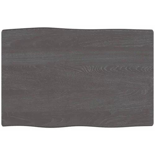 vidaXL Mizna plošča temno siva 60x40x2 cm obdelana trdna hrastovina