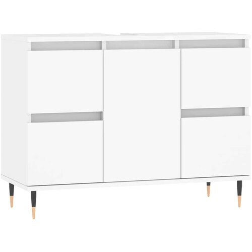 Maison Chic Kopalniška omarica - Kopalniški kabinet bela 80x33x60 cm inženirski les, (21794829) Cene