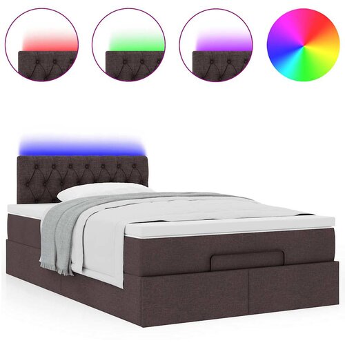 vidaXL Otomanski posteljni okvir z vzmetnico rjav 120x190 cm blago, (21607331) Cene