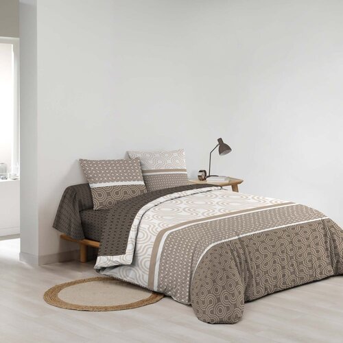 Douceur d intérieur Rjava bombažna posteljnina za zakonsko posteljo/podaljšana z rjuho/6-delna 240x220 cm Pacha – Cene