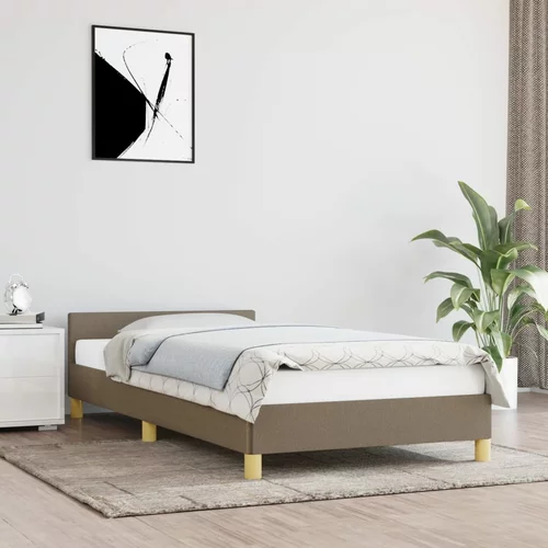 vidaXL okvir za krevet s uzglavljem smeđesivi 90x200 cm od tkanine