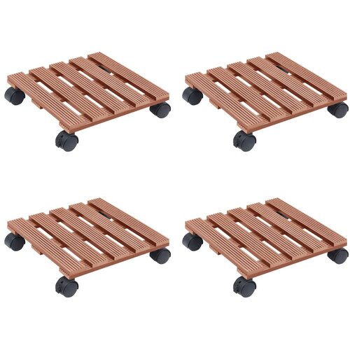 Kolica za biljke 4 kom smeđa 30 x 30 x 7,5 cm WPC Cijene