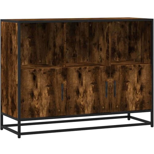 VidaXL Komoda dimljeni hrast 100x35x76 cm konstruirano drvo Slike