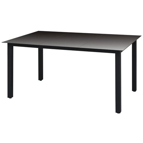  Vrtni stol crni 150 x 90 x 74 cm aluminijum i staklo Slike