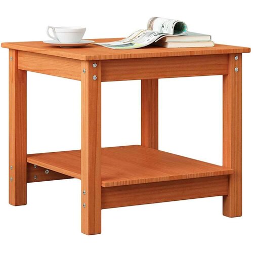 VidaXL Kava Stol Vo&amp;scaron;tano smeđa 50 x 50 x 45 cm Masivna borovina Slike