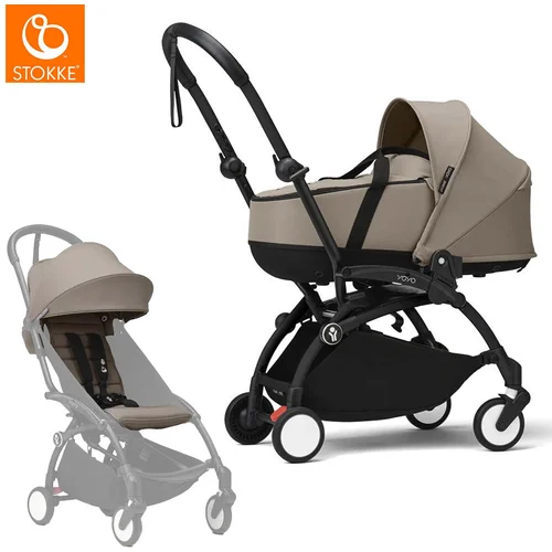 Stokke yoyo³ dječja kolica 2v1 newborn shell 0+ taupe (black frame)