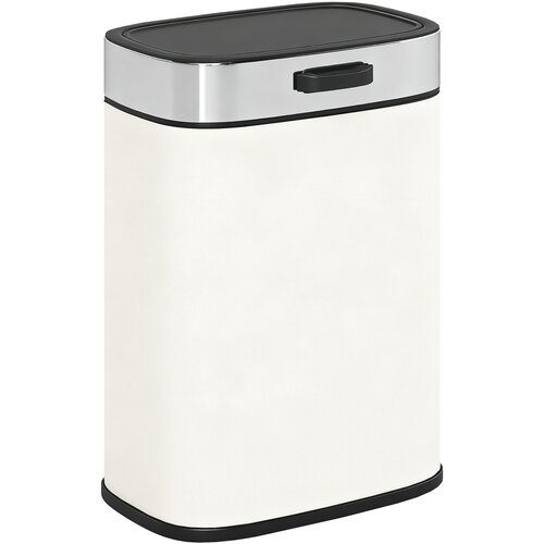 HOMCOM ko&scaron; za smeti nerjaveče jeklo, plastika 21,5D x 19,5&Scaron; x 30V cm krem, (5000241873) Cene