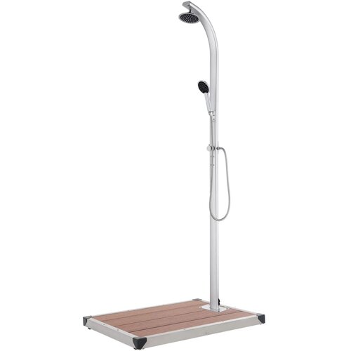 vidaXL Vrtni tuš z rjavim podstavkom 220 cm aluminij, (21394833) Cene