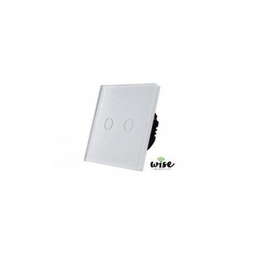 Wise wifi + RF prekidac (naizmenicni) stakleni panel, 2 tastera beli WPRF011 Slike