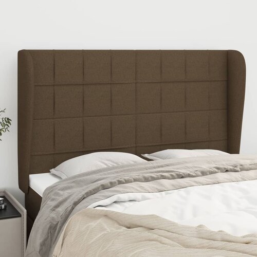 vidaXL Uzglavlje s ušima tamnosmeđi 147x23x118/128 cm od tkanine Cijene