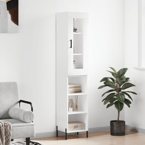 vidaXL Visoka omara bela 34,5x34x180 cm inženirski les Cene