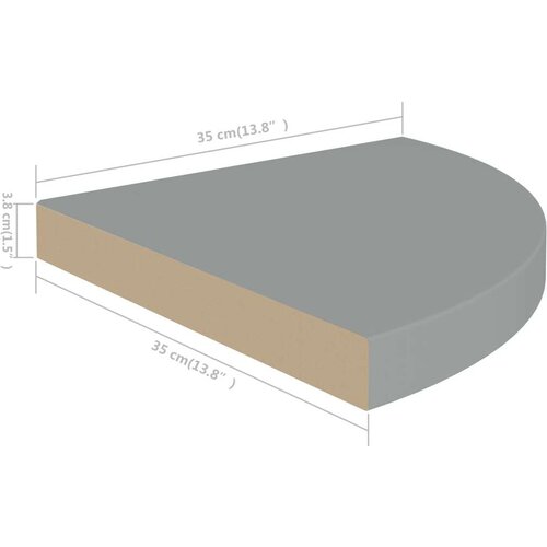 VidaXL Kotne police 2 kosa sive 35x35x3,8 cm MDF Slike