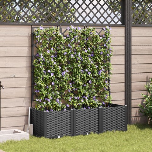 VidaXL Vrtne sadilice Crna Plastika 120 x 40 x 143 cm Izdržljivo Slike