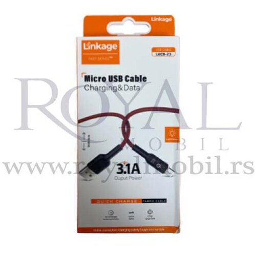  usb kabal linkage charging &amp;amp; data LKCB-23 micro 3.1A 1m crveni Slike