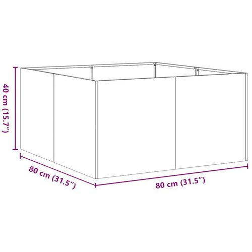 VidaXL Sadilica crna 80x80x40 cm od hladno valjanog čelika Slike