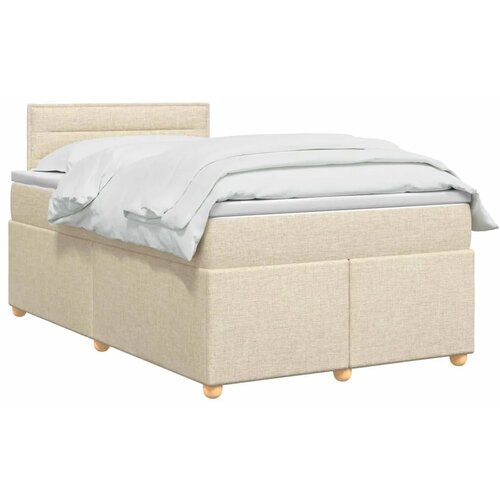  Boxspring krevet s madracem Krem 120 x 200 cm Tkanina - Krem 120 x 200 cm Dizajn linija Slike