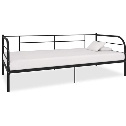  Okvir za dnevni ležaj crni metalni 90 x 200 cm Crna Slike