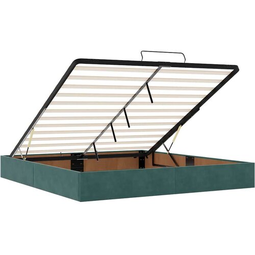 vidaXL Otomanski posteljni okvir z vzmetnicami zelen 200x200cm žamet, (22053722) Cene