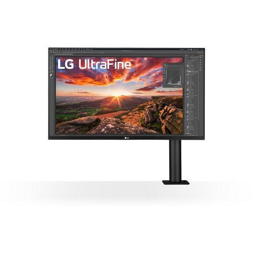 LG 31.5" UltraFine IPS 4K UHD 3840x2160@60Hz,16:9,1000:1,350 cd/m²,5ms,178º/178º,HDR10,1 USB-C,1 DP,2 HDMI,2 USB Downstream Port 3.0,5Wx2,VESA 100x100mm,Tilt/Height/Swivel/Pivot,Black,3yw 32UN880K-B Cene