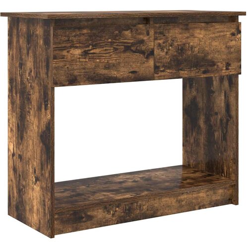 Maison Chic konzolna miza - miza ob steni s predali dimljeni hrast 85,5x38,5x74,5 cm, (21786309) Slike