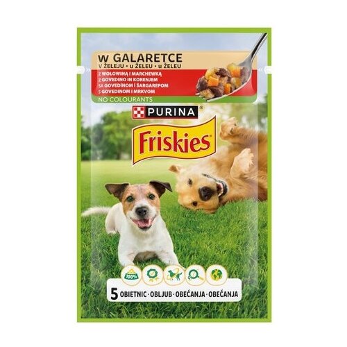 FRISKIES PURINA Vlažna hrana za pse u sosu sa govedinom i šargarepom, 85g Slike