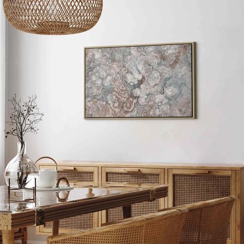  Slika - Marble flowers &amp;ndash; natural stone structure in pastel colours 60x40 U prirodnom drvenom okviru Slike