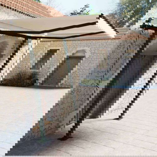  Automatska tenda na uvlačenje sa stupovima 3 x 2 5 m krem Slike