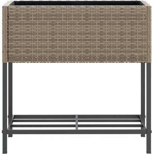  Vrtne sadilice s policom 2 kom sive 70 x 28 x 70 cm poliratan Slike