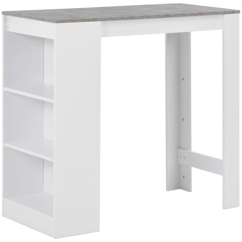 VidaXL Barska miza s polico 110x50x103 cm bela, (20625483) Slike