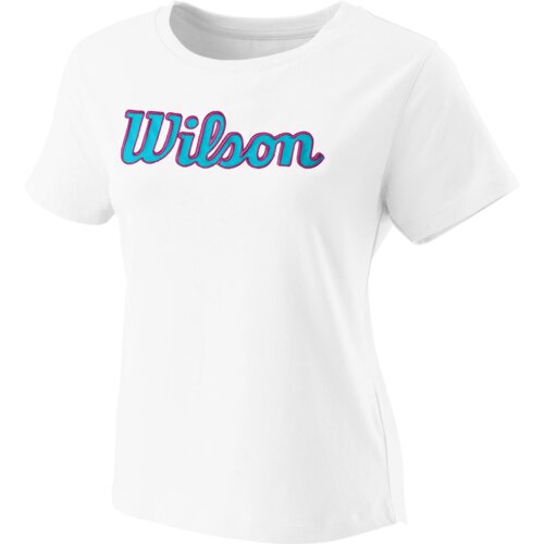 Wilson Dámské tričko Script Eco Cotton Tee W White M Slike