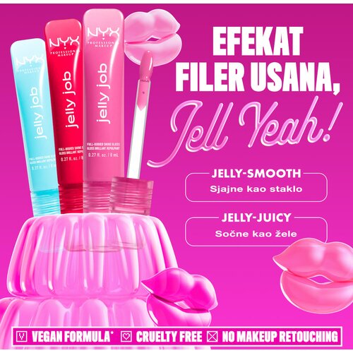 NYX Professional Makeup Jelly Job sjaj za usne 01 just jelly Slike