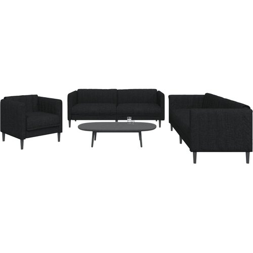 VidaXL 3-dijelni set sofa crni od tkanine Slike