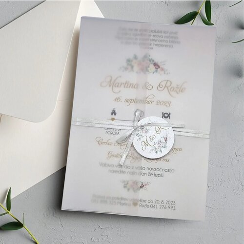  Poročna vabila CVETLIČNA PORCVE 113-03 Cene