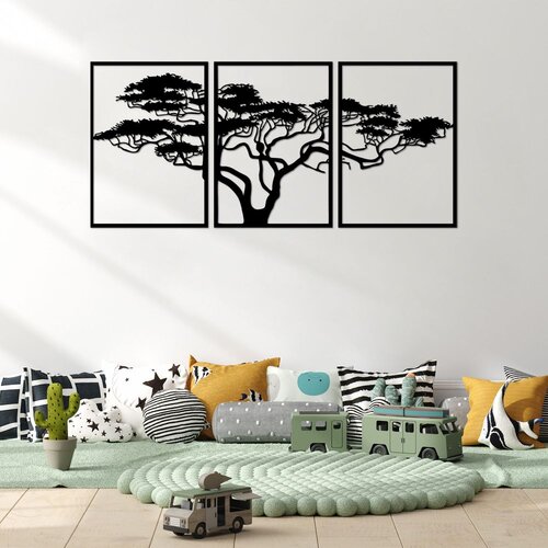 Wallity acacia tree black decorative metal wall accessory Slike