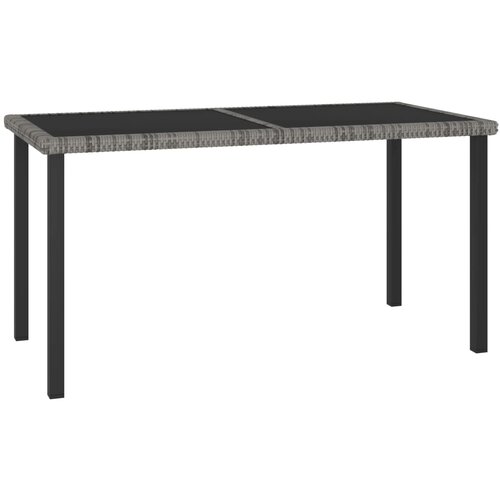vidaXL vrtna jedilna miza siva 140x70x73 cm poli ratan Cene