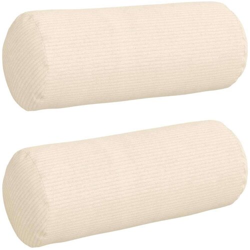 VidaXL valjkasti jastučići 2 pcs krema &amp;Oslash; 15 x 40 cm kordura tekstil Slike